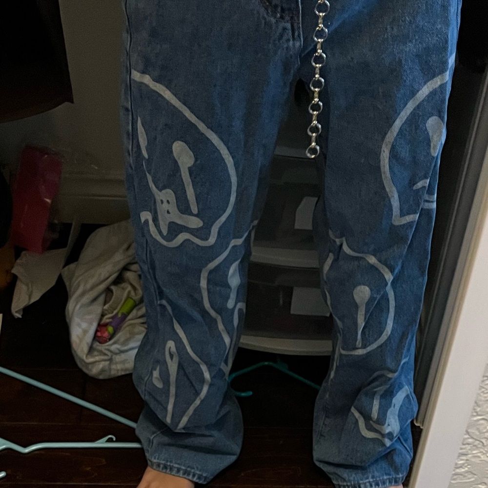Wide Jeans with smiley face